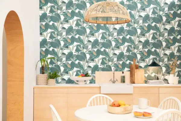 Influence Wallpaper - Bleu Cobalt / Jaune / Corail by Influence Wallpaper - Bleu Cobalt / Jaune / Corail from