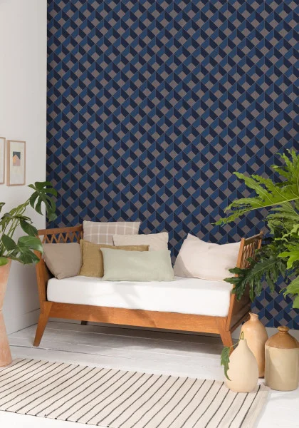 Spaces Square Wallpaper - Smoke Blue Dore by Spaces Square Wallpaper - Smoke Blue Dore from