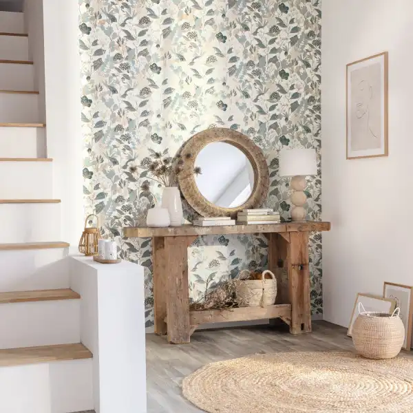 Lovely Field Wallpaper - Tzal Blue Dore Fond Blanc by Lovely Field Wallpaper - Tzal Blue Dore Fond Blanc from