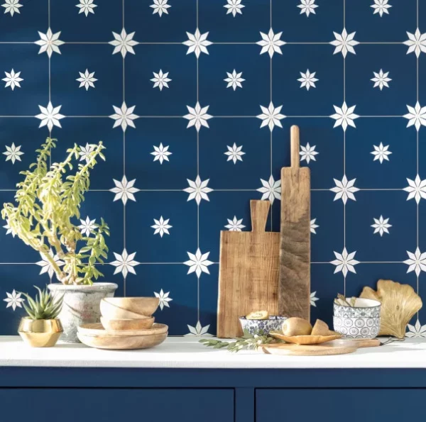 Trendy Tiles Wallpaper - Midnight Blue Dore by Trendy Tiles Wallpaper - Midnight Blue Dore from