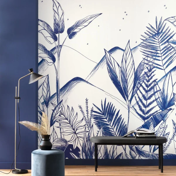 Tropical Night Wallpanel - Midnight Blue by Tropical Night Wallpanel - Midnight Blue from