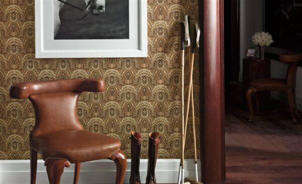 Aiden Stripe Wallpaper - Granite / Red from