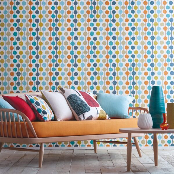 Taimi Wallpaper - Sulphur / Tangerine / Kingfi by Taimi Wallpaper - Sulphur / Tangerine / Kingfi from