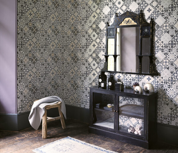 Cervo Wallpaper - Indigo / Silver / Aqua by Cervo Wallpaper - Indigo / Silver / Aqua from