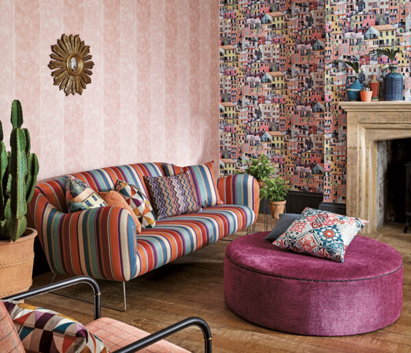 Manarola Stripe Wallpaper - Silver Grey from