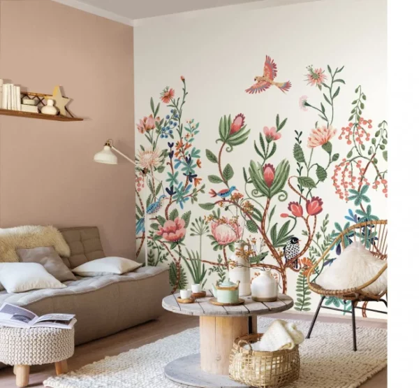 Luna Wallpanel - Rose Vert Fond Blanc by Luna Wallpanel - Rose Vert Fond Blanc from
