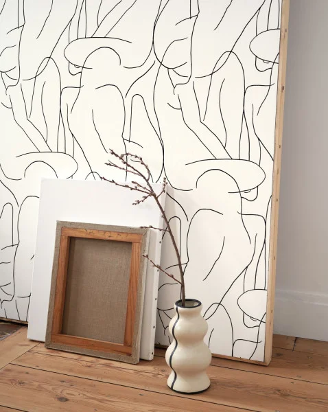 Academie Wallpaper - Beige / Blanc by Academie Wallpaper - Beige / Blanc from
