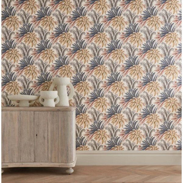 Paloma Wallpaper - Gold / Emerald / Fuchsia from