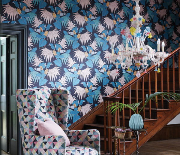 Vernazza Wallpaper - Teal / Grey / Copper by Vernazza Wallpaper - Teal / Grey / Copper from