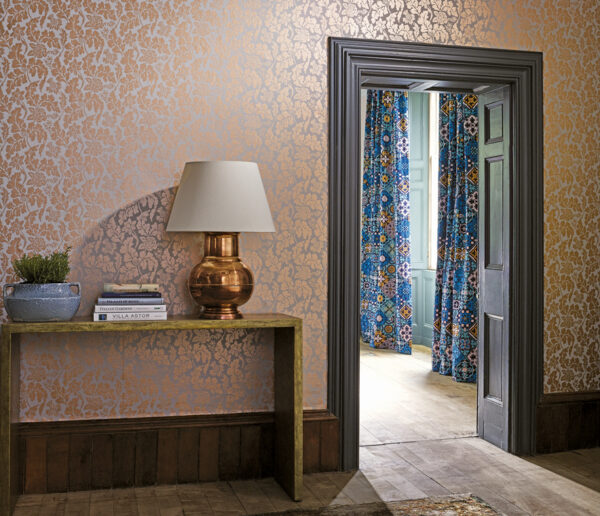 British Isles Damask Wallpaper - Pearl / Ivory by British Isles Damask Wallpaper - Pearl / Ivory from