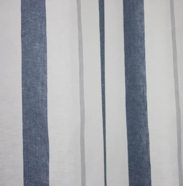 Darari Stripe Fabric - Pale Stone / Aqua by Darari Stripe Fabric - Pale Stone / Aqua from