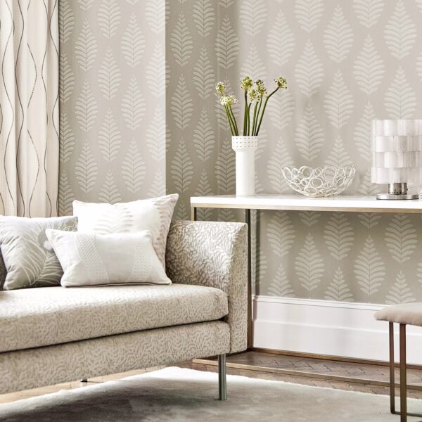 Lucielle Wallpaper - Putty / Chalk by Lucielle Wallpaper - Putty / Chalk from