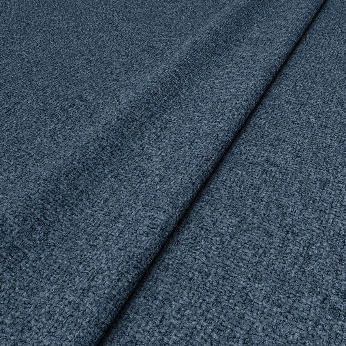 Sienna Fabric - Indigo by blue plain woven fabric from Linwood Fabrics