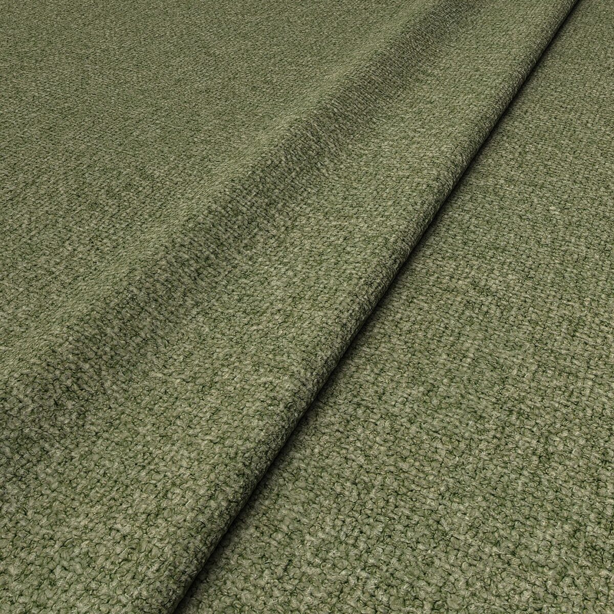 Sienna Fabric - Winter Moss by green plain woven fabric from Linwood Fabrics