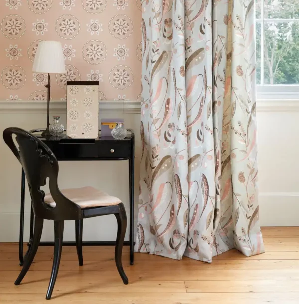 Colbert Fabric - Aqua / Ochre by Colbert Fabric - Aqua / Ochre from
