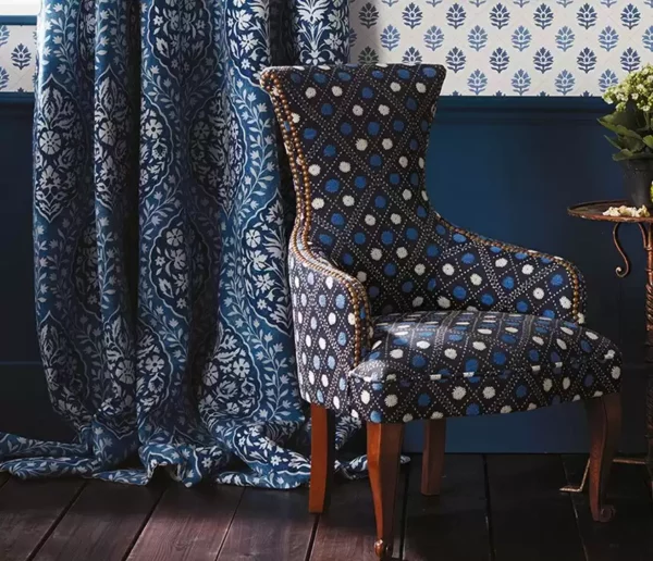 Marguerite Fabric - Indigo / Blue by Marguerite Fabric - Indigo / Blue from