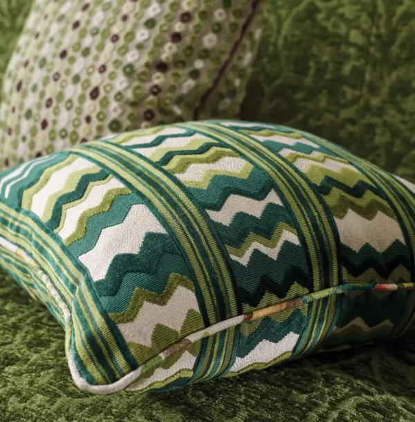Sebastian Fabric - Green / Ivory by Sebastian Fabric - Green / Ivory from