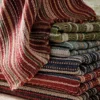 blue striped velvet-chenille fabric from Nina Campbell