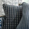 blue checked woven cushion from Nina Campbell