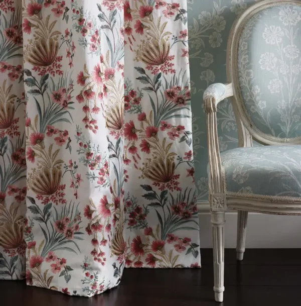Michelham Fabric - Blush / Aqua by Michelham Fabric - Blush / Aqua from