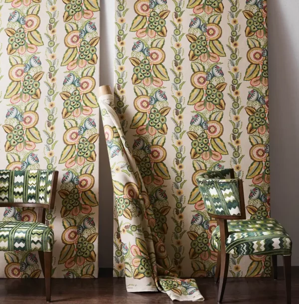 Ashdown Stripe Fabric - Green / Multi by Ashdown Stripe Fabric - Green / Multi from