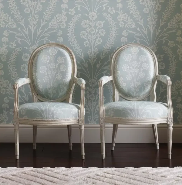 Chelwood Fabric - Blue / Ivory by Chelwood Fabric - Blue / Ivory from