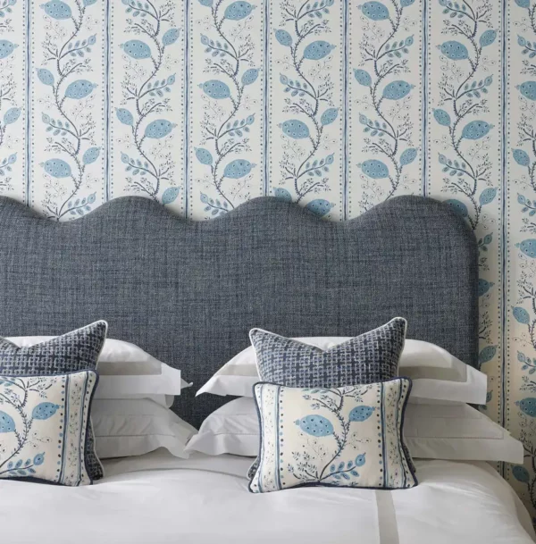 Alfriston Fabric - Turquoise / Chocolate from