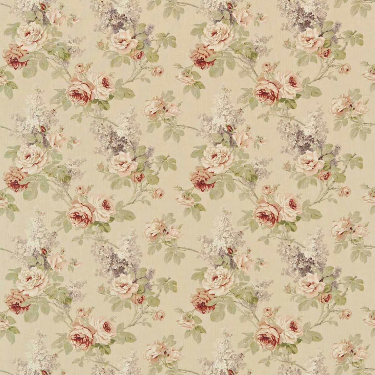 neutral botanical linen fabric from Sanderson