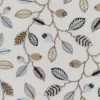 white botanical embroideried fabric from Fibre Naturelle
