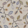 white botanical embroideried fabric from Fibre Naturelle