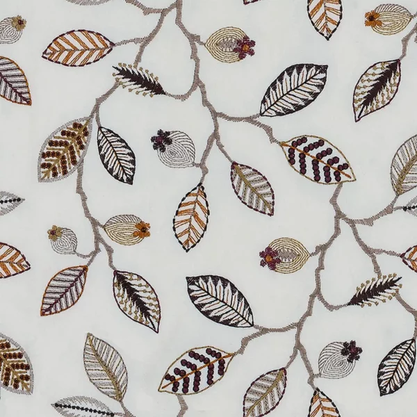 Amore Fabric - Mon Desir by white botanical embroideried fabric from Fibre Naturelle