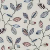 white botanical embroideried fabric from Fibre Naturelle