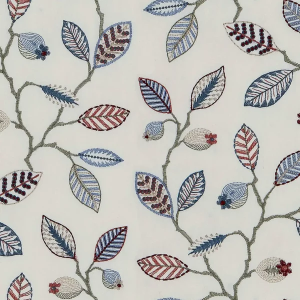 Amore Fabric - Ma Belle by white botanical embroideried fabric from Fibre Naturelle