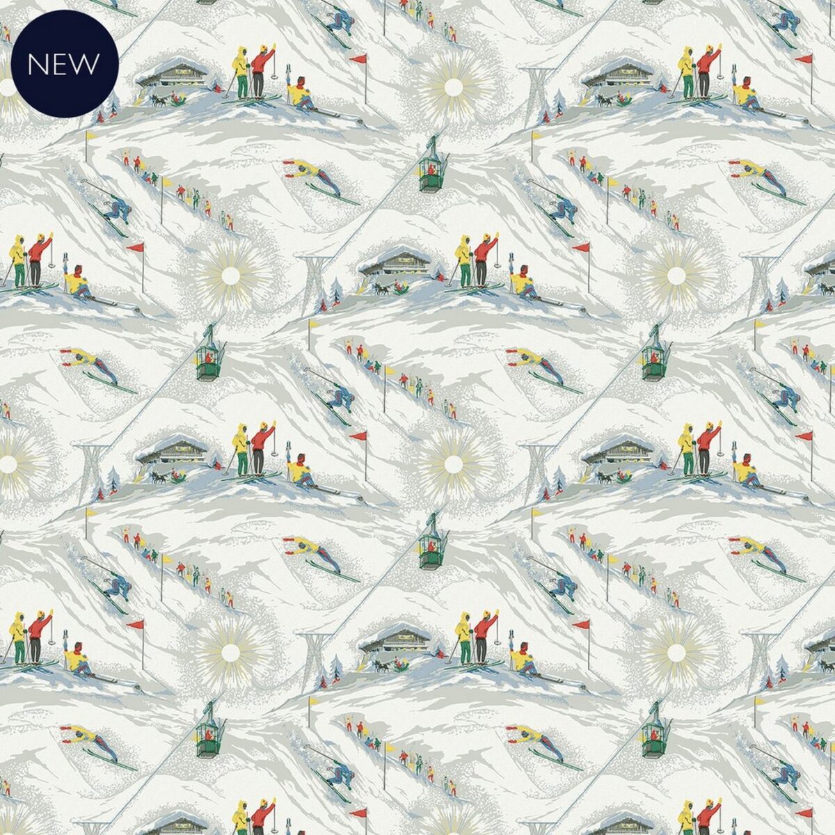 Off Piste Wallpaper - Alpine by multicolour misc wallpaper from linwood fabrics
