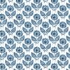 blue botanical linen fabric from William Yeoward