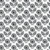 black-grey botanical linen fabric from William Yeoward