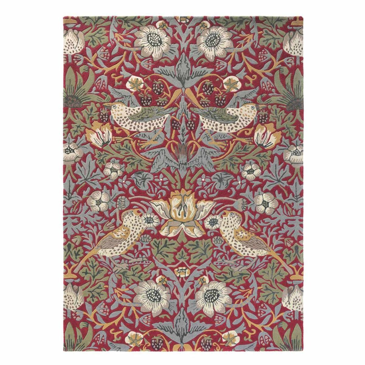William Morris & Co Strawberry Thief Rug Crimson (Select Size) by William Morris & Co Strawberry Thief Rug Crimson (Select Size) from