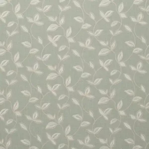blue botanical embroideried fabric from Clarke & Clarke