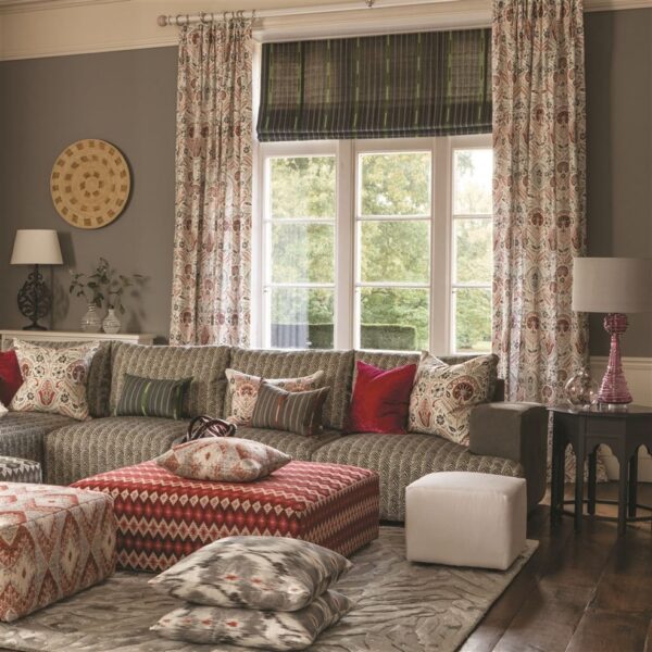 Moki Stripe Fabric - Slate by Moki Stripe Fabric - Slate from