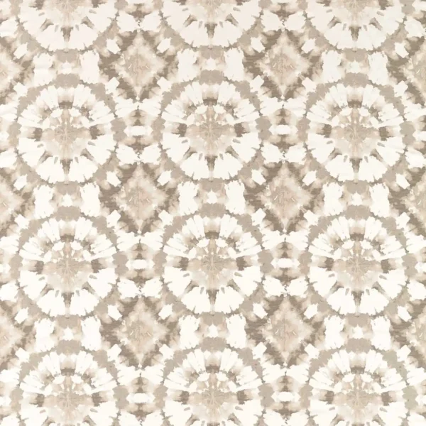 Mizu Fabric - Sketched / Beach Path / Hempseed by brown tessellating circles in traditional style