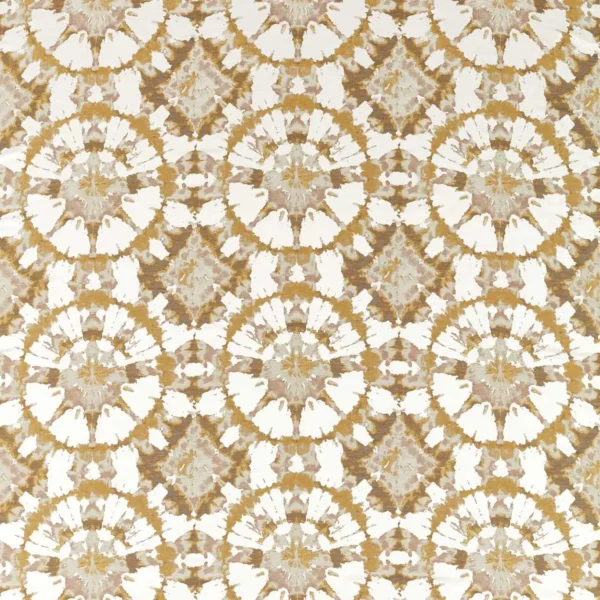 Mizu Fabric - Nectar / Ritual / Tranquility by brown tessellating circles in traditional style