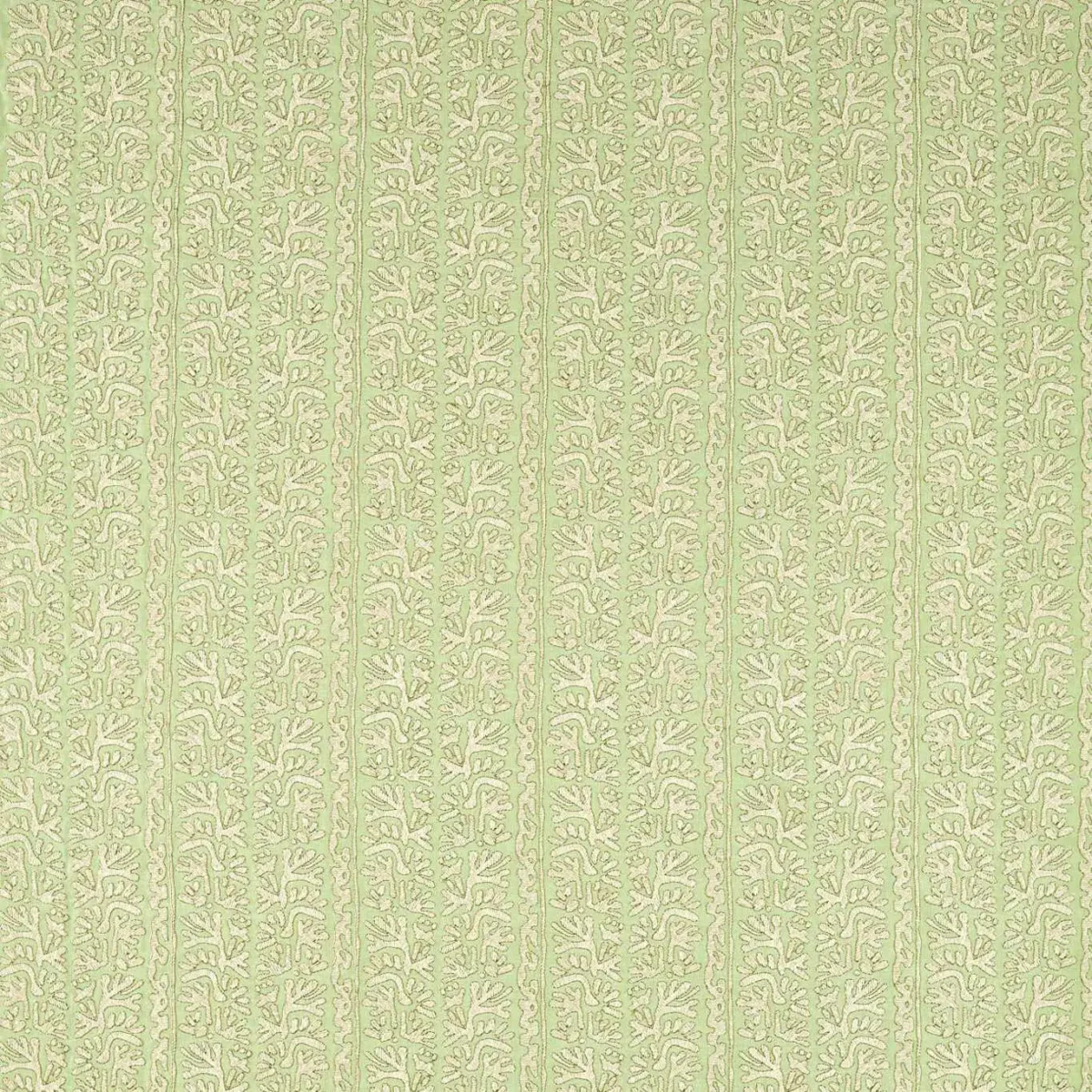 Khorol Fabric - Sage / Shiitake by green fabric with coral stripes