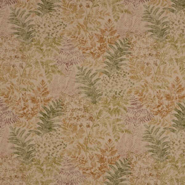 Sylvan Fabric - Elm by brown botanical printed fabric from iLiv