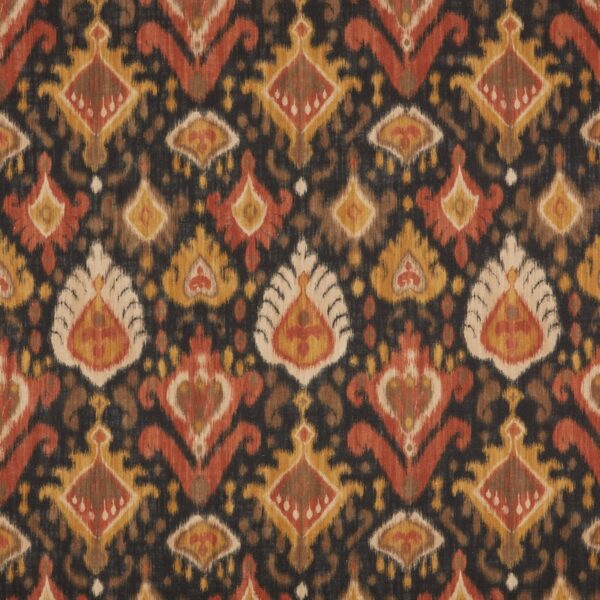 Mandu Fabric - Espresso by brown traditional printed fabric from iLiv