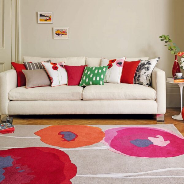 Sanderson Poppies Rug Red / Orange (Select Size) by Sanderson Poppies Rug Red / Orange (Select Size) from