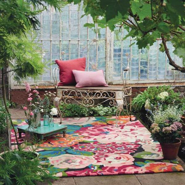 Sanderson Rose and Peony Rug Cerise (Select Size) by Sanderson Rose and Peony Rug Cerise (Select Size) from