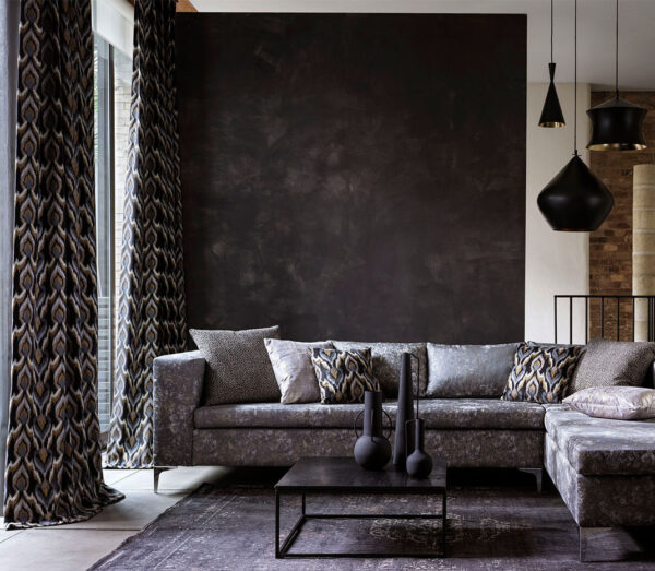 Ricamo Fabric - Nero by Ricamo Fabric - Nero from