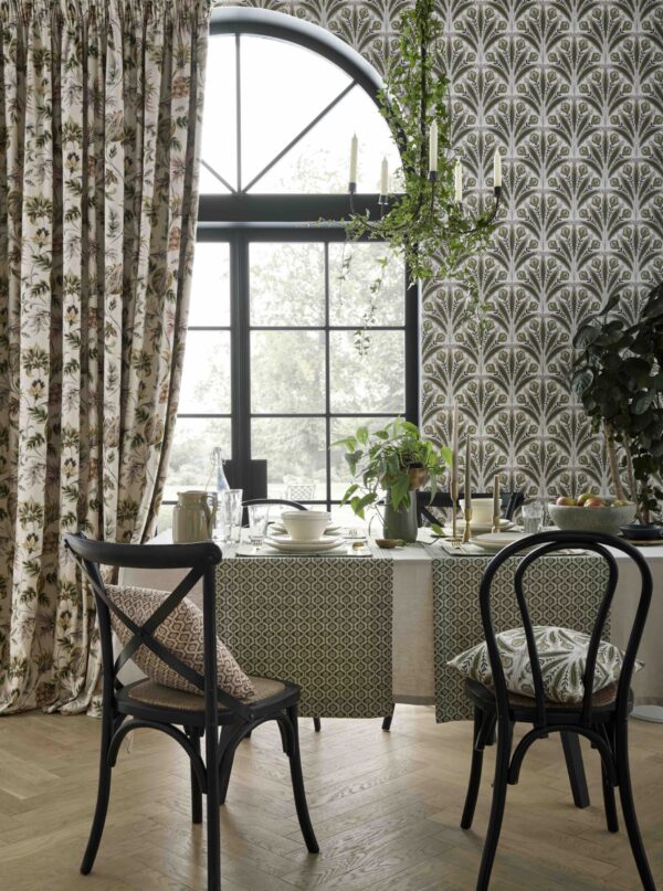 Falena Fabric - Linen / Gold from