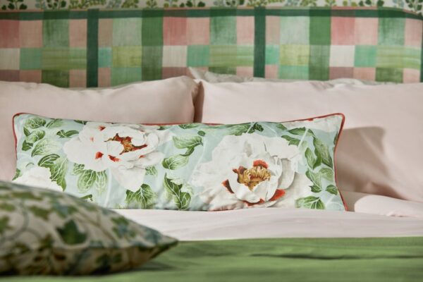 Florent Fabric - Hempseed / Lagoon / Rosehip from