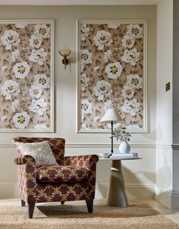 Florent Fabric - Hempseed / Lagoon / Rosehip from